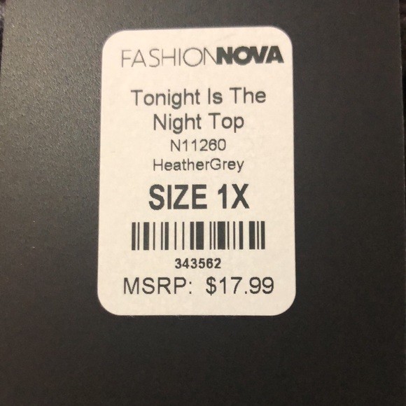 Fashion Nova 1X grey shirt - Picture 3 of 3